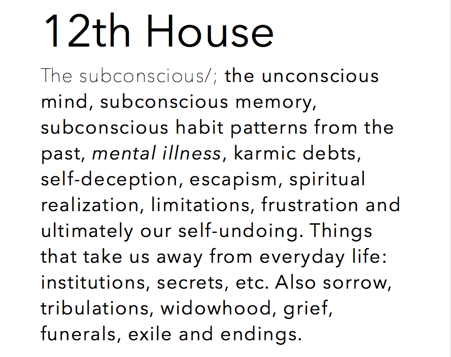 12th House Astrology